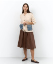 Brown light  leather  skirt